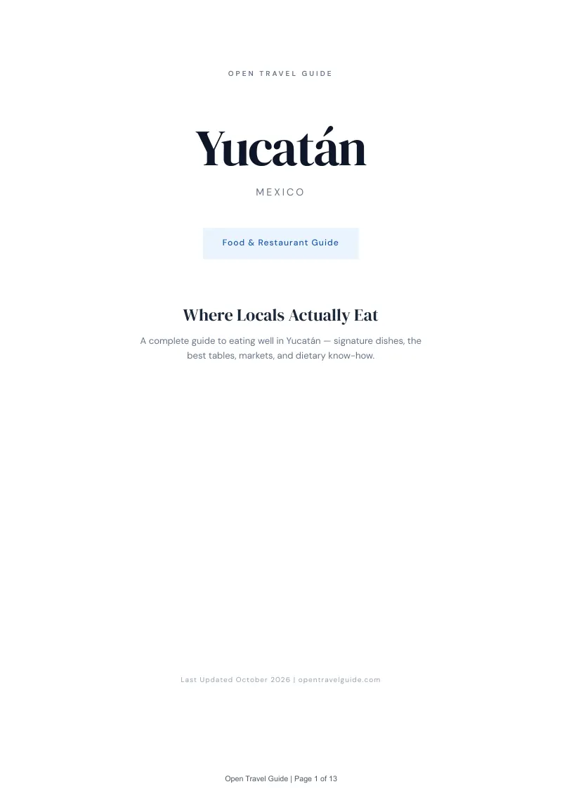 Yucatán Food & Restaurant Guide: Cover