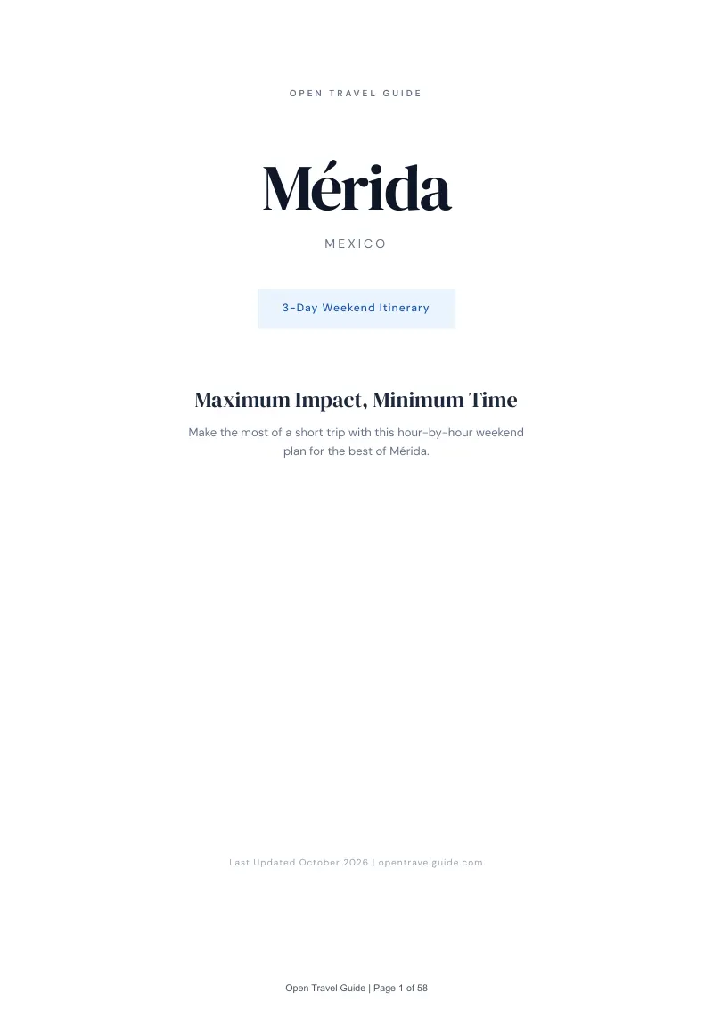 Merida 3-Day Weekend Itinerary: Cover