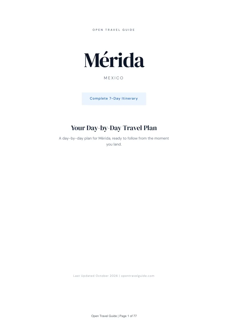 Merida 7-Day Itinerary: Cover
