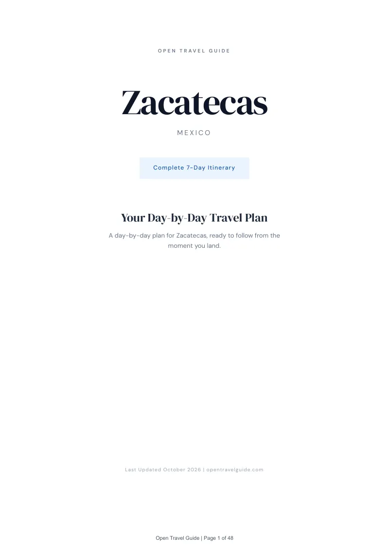 Zacatecas 7-Day Itinerary: Cover