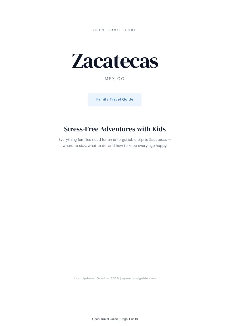 Zacatecas Family Travel Guide: Cover