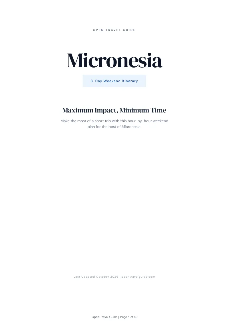 Micronesia 3-Day Weekend Itinerary: Cover