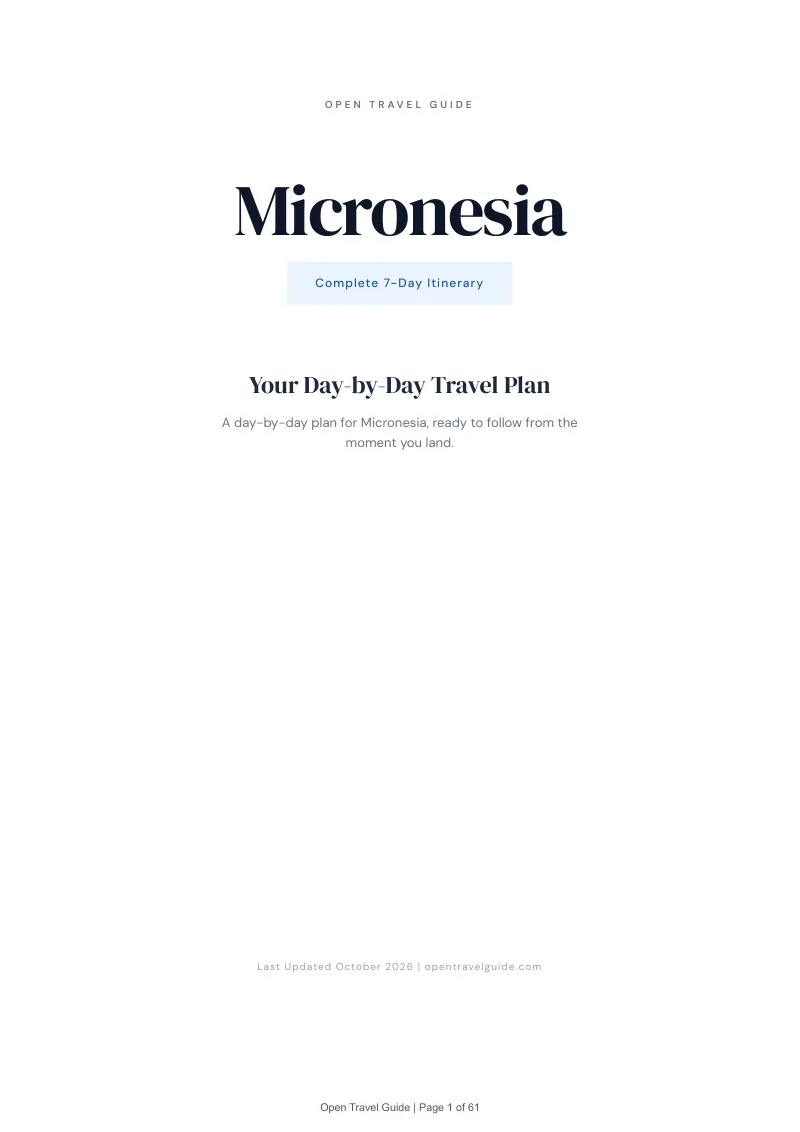 Micronesia 7-Day Itinerary: Cover