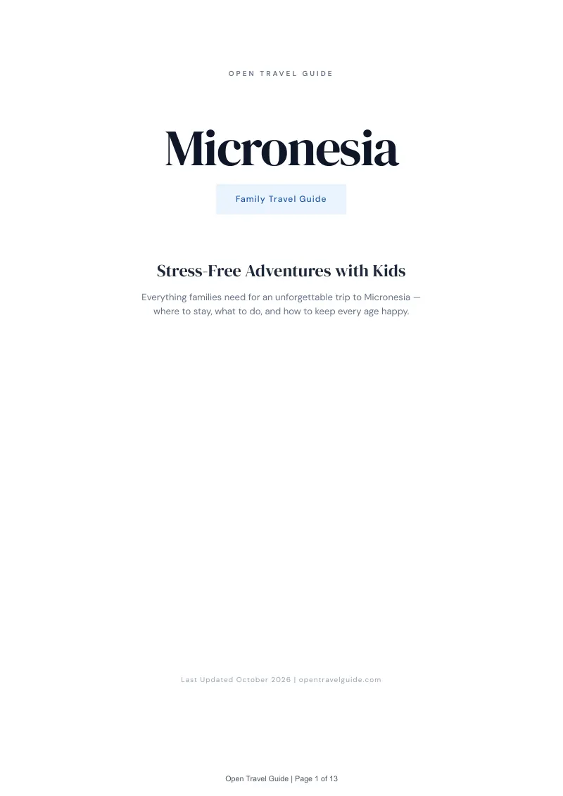 Micronesia Family Travel Guide: Cover