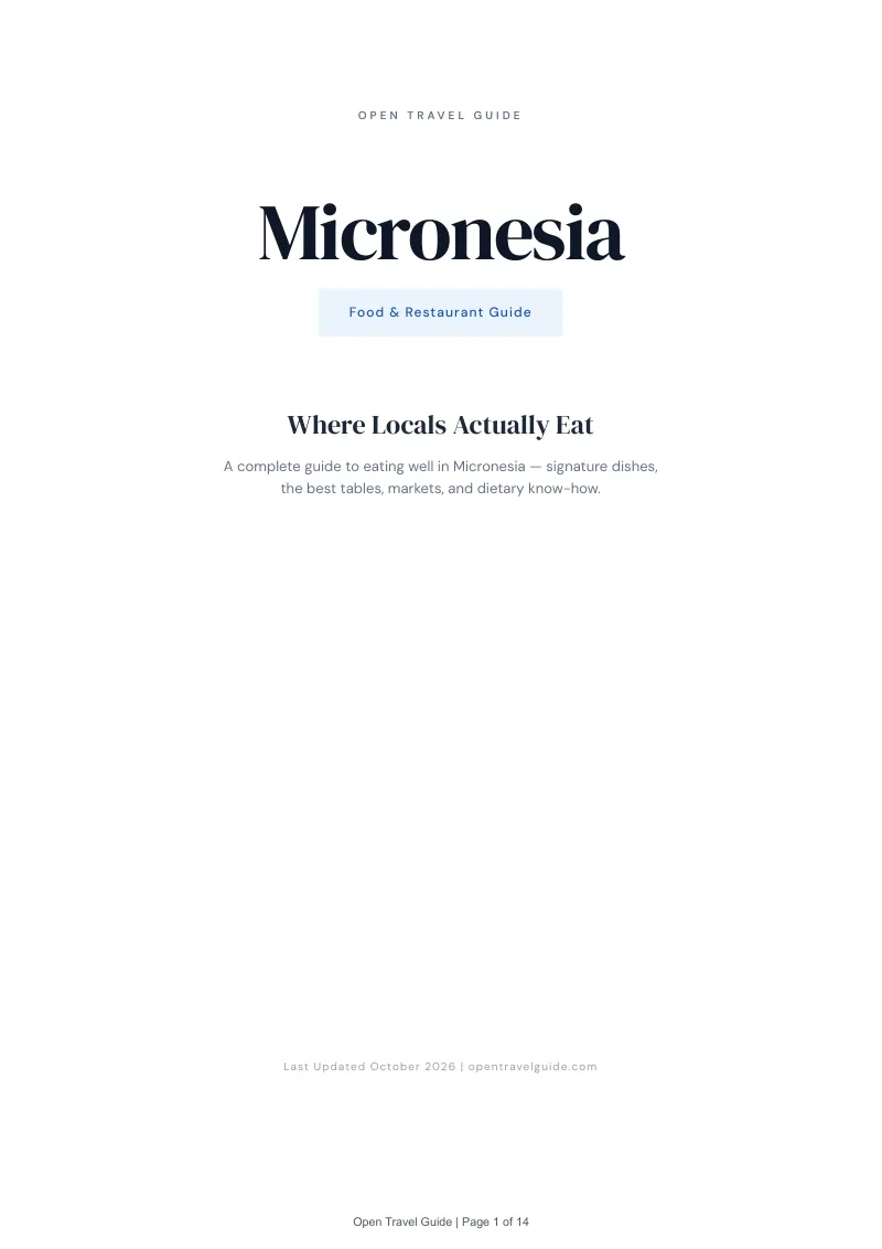 Micronesia Food & Restaurant Guide: Cover