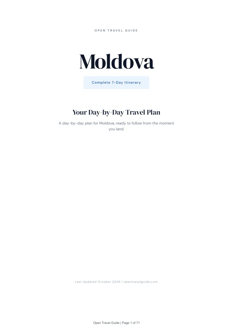 Moldova 7-Day Itinerary: Cover