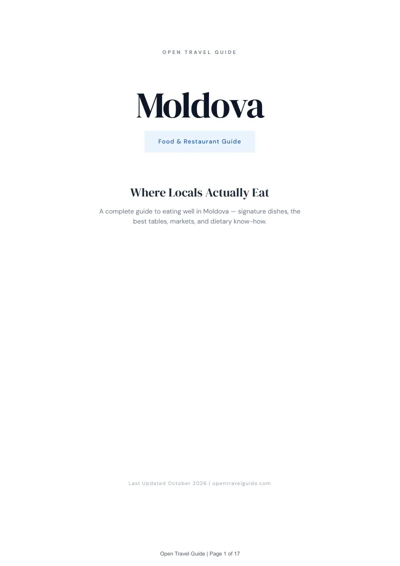 Moldova Food & Restaurant Guide: Cover