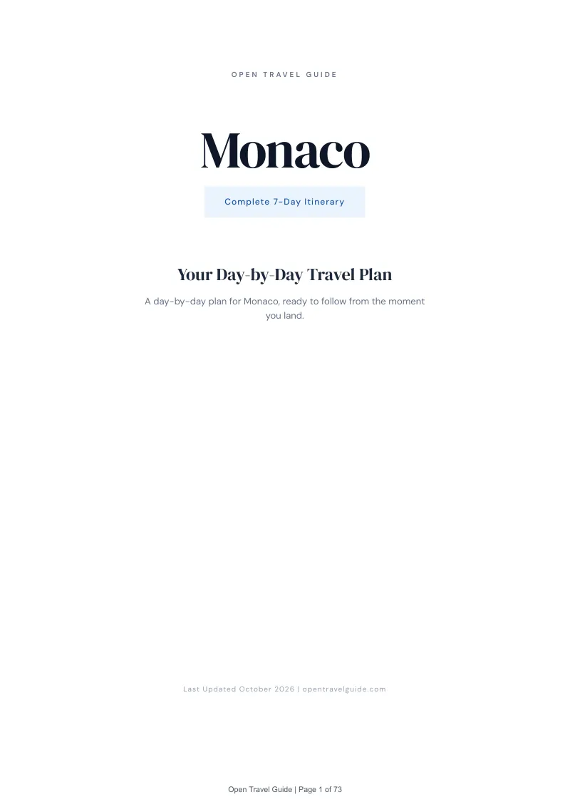 Monaco 7-Day Itinerary: Cover