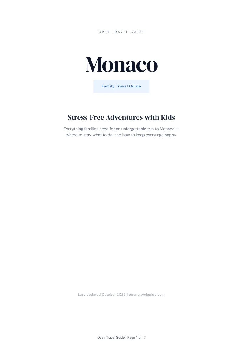 Monaco Family Travel Guide: Cover