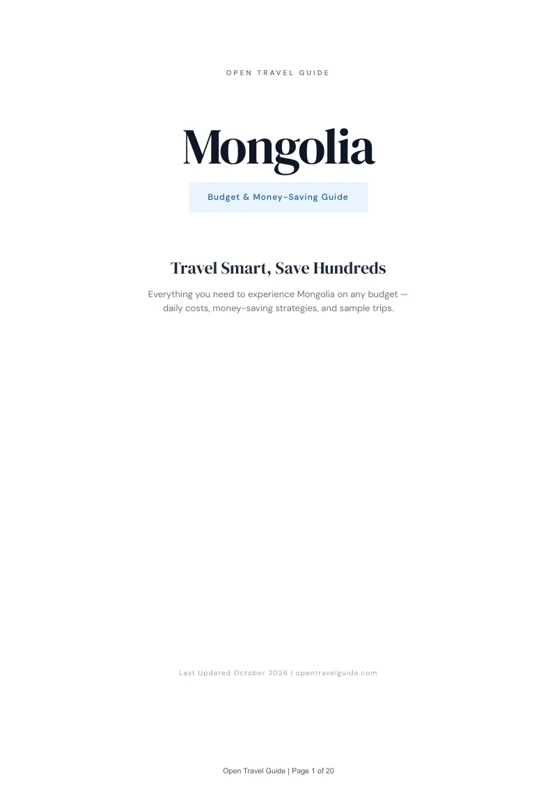 Mongolia Budget & Money-Saving Guide: Cover
