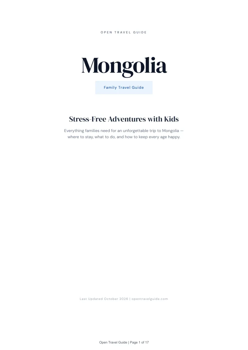 Mongolia Family Travel Guide: Cover