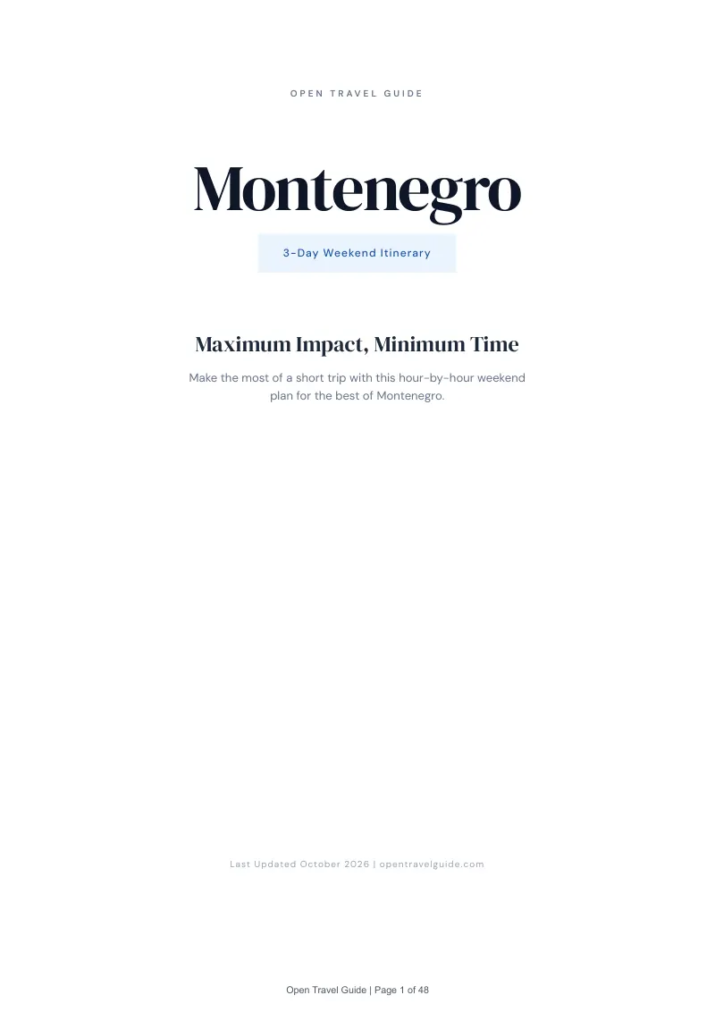 Montenegro 3-Day Weekend Itinerary: Cover