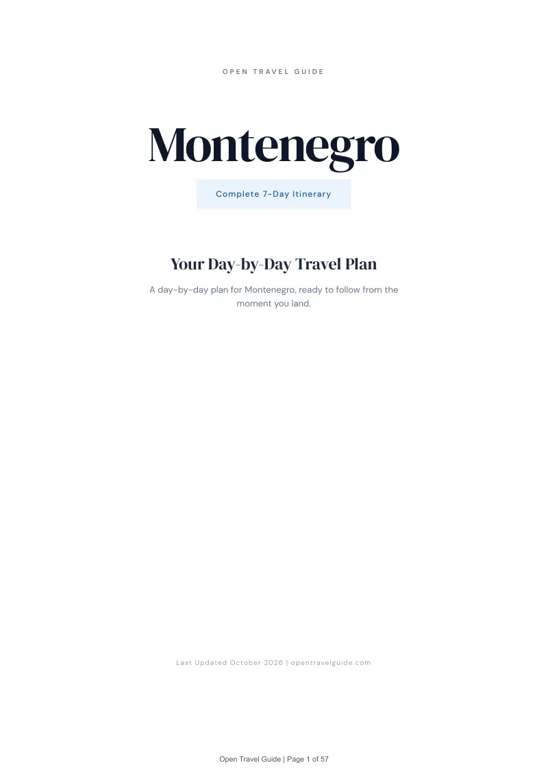 Montenegro 7-Day Itinerary: Cover