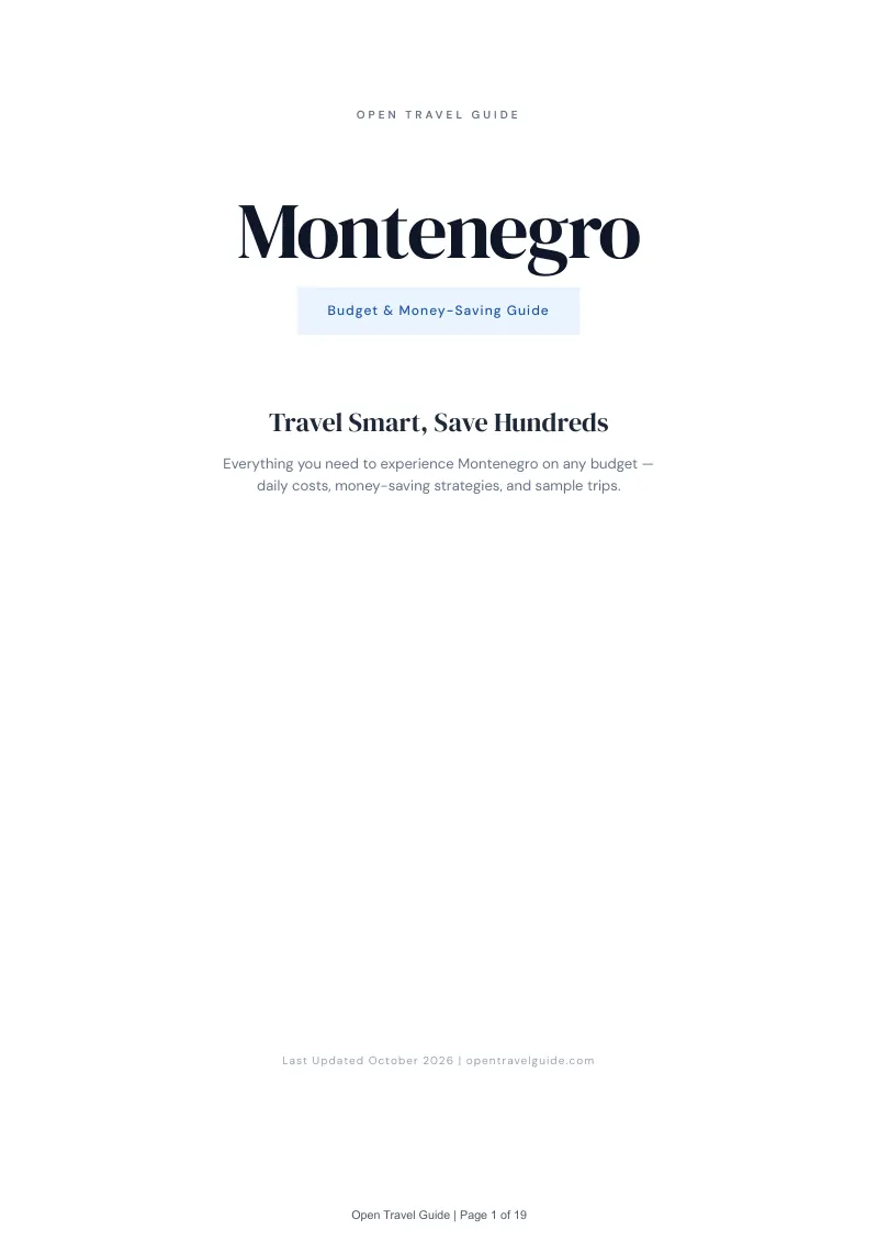 Montenegro Budget & Money-Saving Guide: Cover