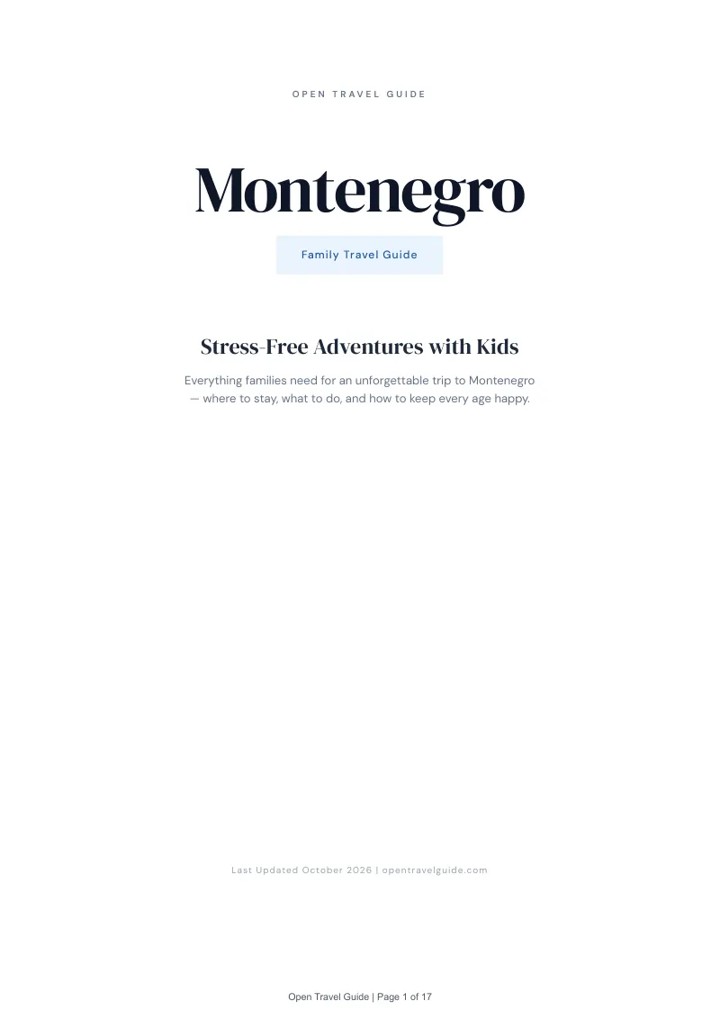 Montenegro Family Travel Guide: Cover