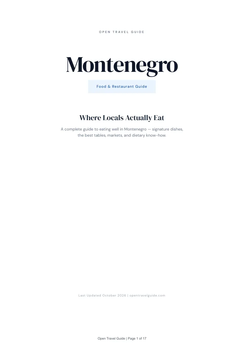Montenegro Food & Restaurant Guide: Cover