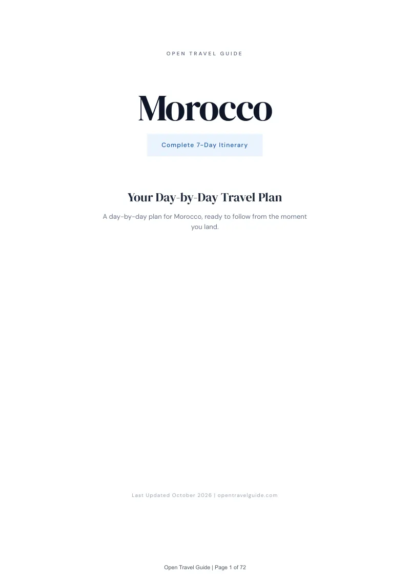 Morocco 7-Day Itinerary: Cover