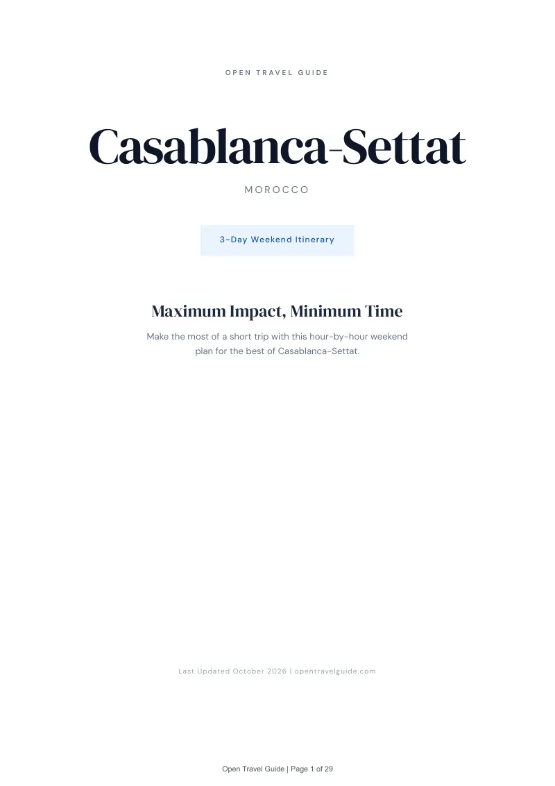 Casablanca Settat 3-Day Weekend Itinerary: Cover