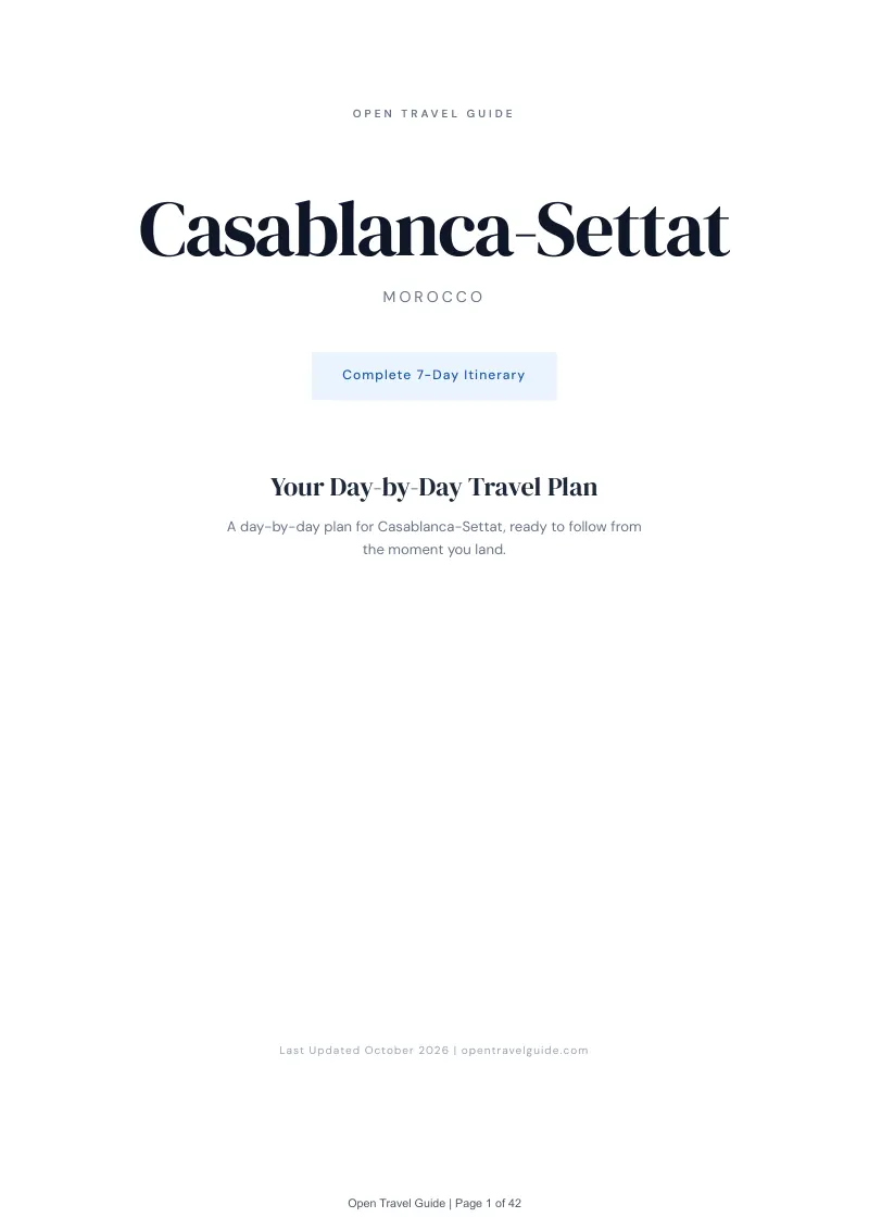 Casablanca Settat 7-Day Itinerary: Cover