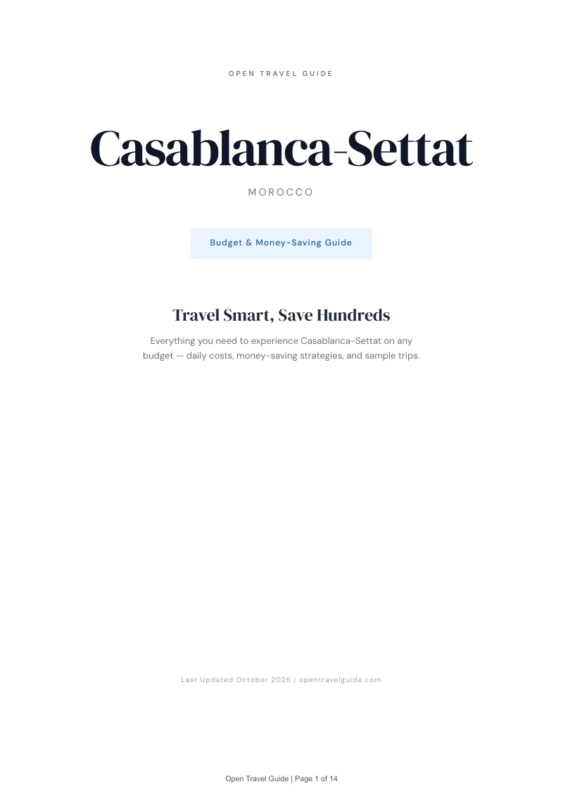 Casablanca Settat Budget & Money-Saving Guide: Cover
