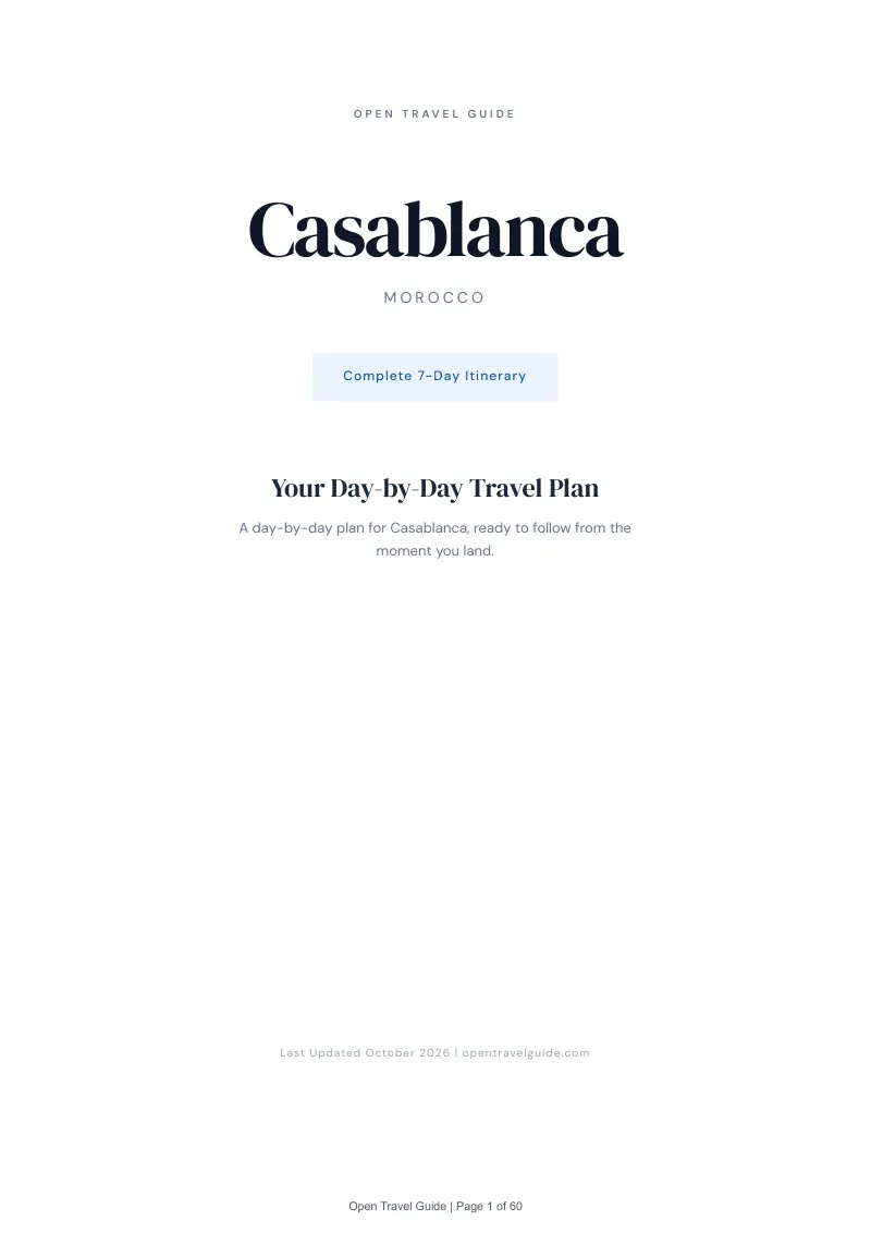 Casablanca 7-Day Itinerary: Cover