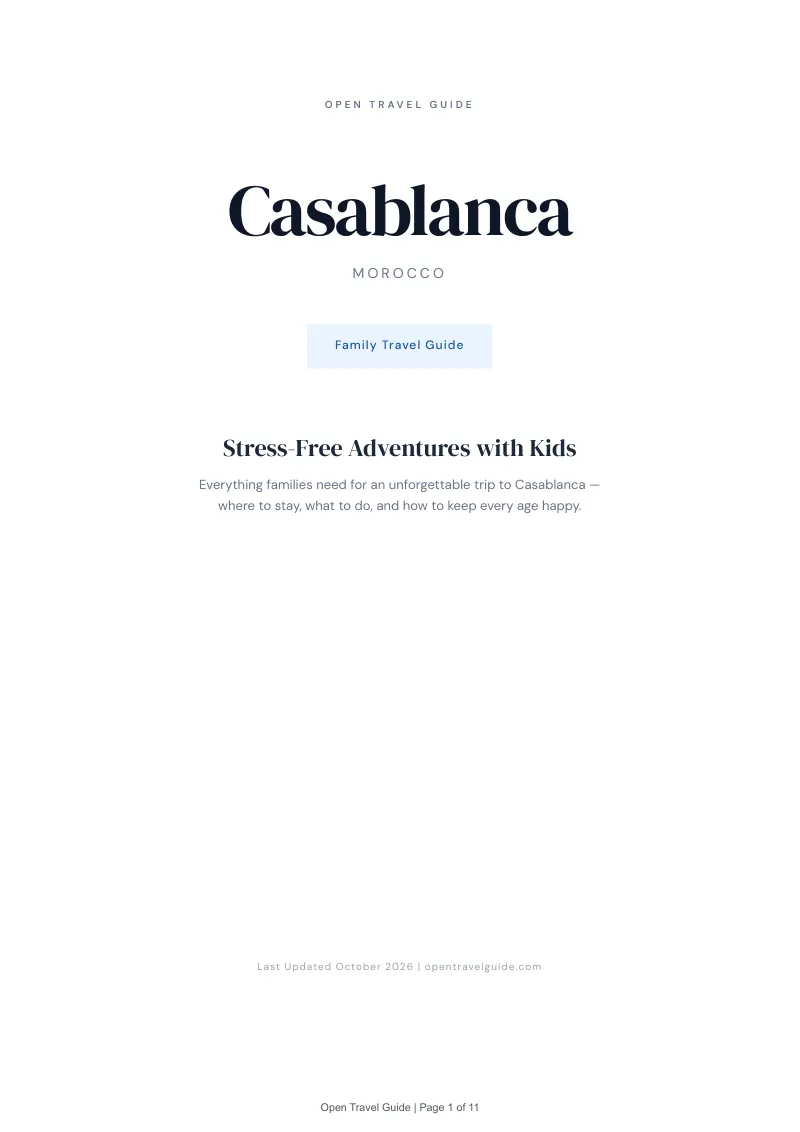 Casablanca Family Travel Guide: Cover
