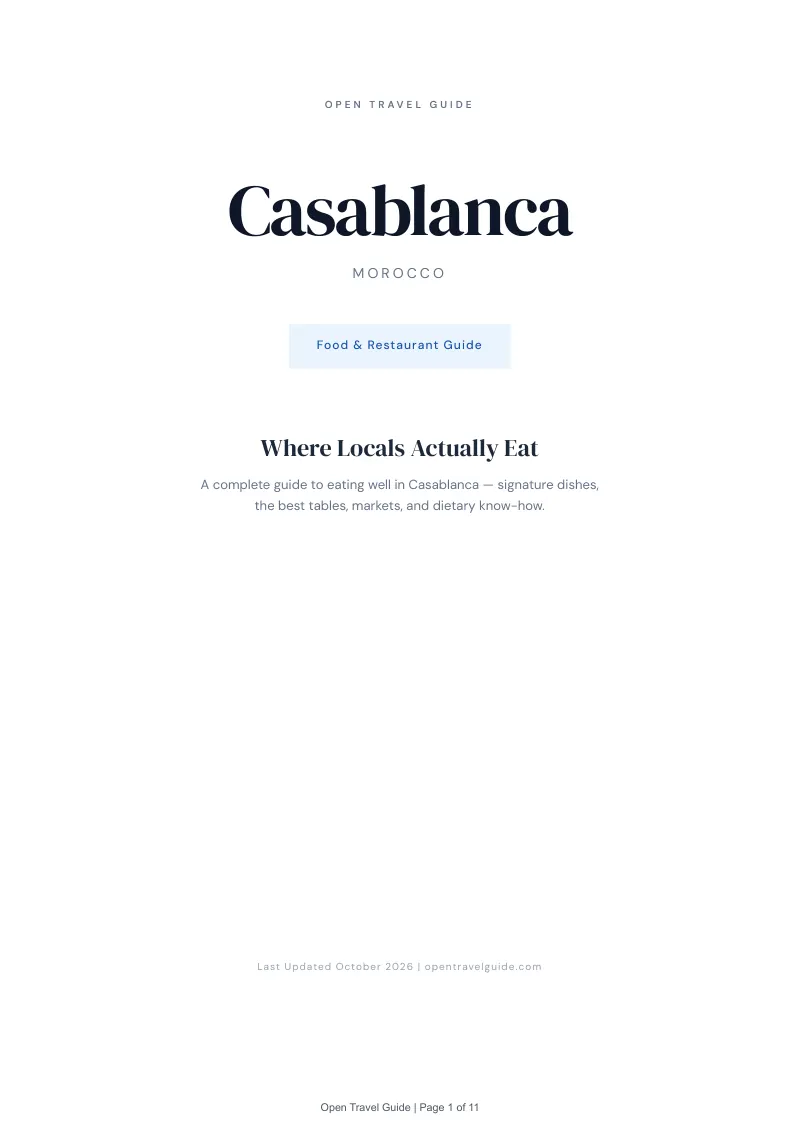 Casablanca Food & Restaurant Guide: Cover
