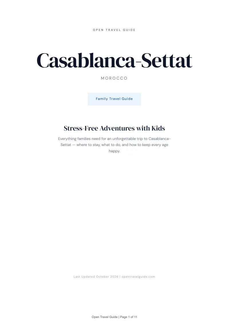 Casablanca Settat Family Travel Guide: Cover