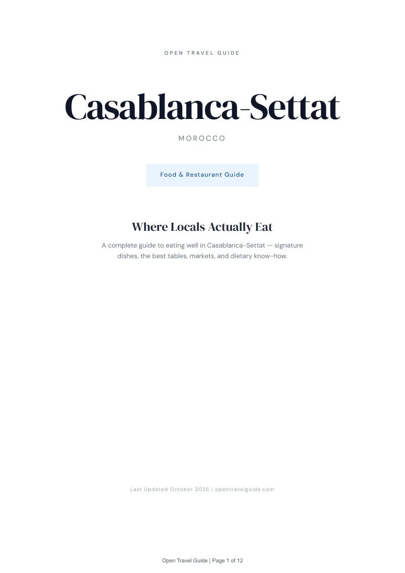 Casablanca Settat Food & Restaurant Guide: Cover