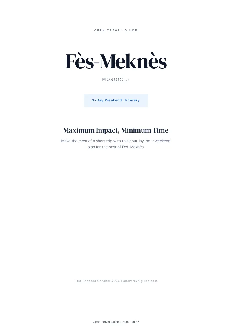 Fès Meknès 3-Day Weekend Itinerary: Cover
