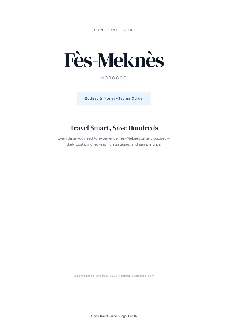 Fès Meknès Budget & Money-Saving Guide: Cover