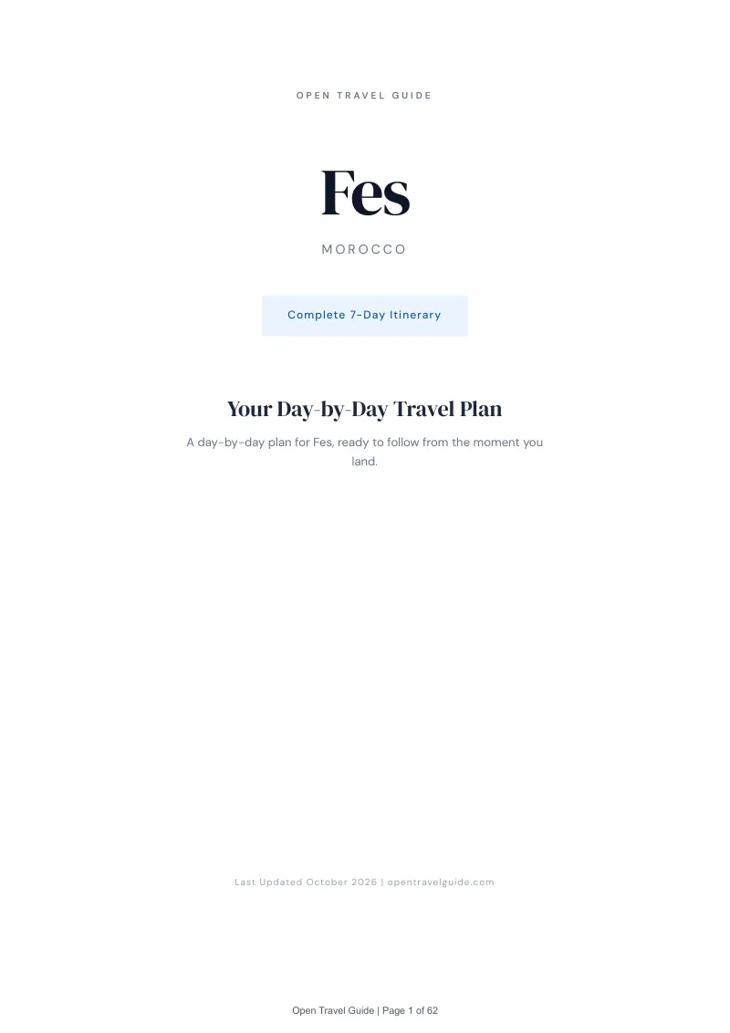 Fes 7-Day Itinerary: Cover