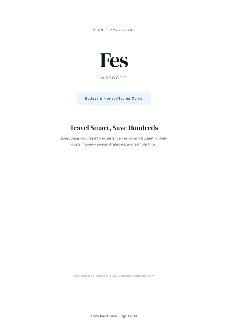 Fes Budget & Money-Saving Guide: Cover