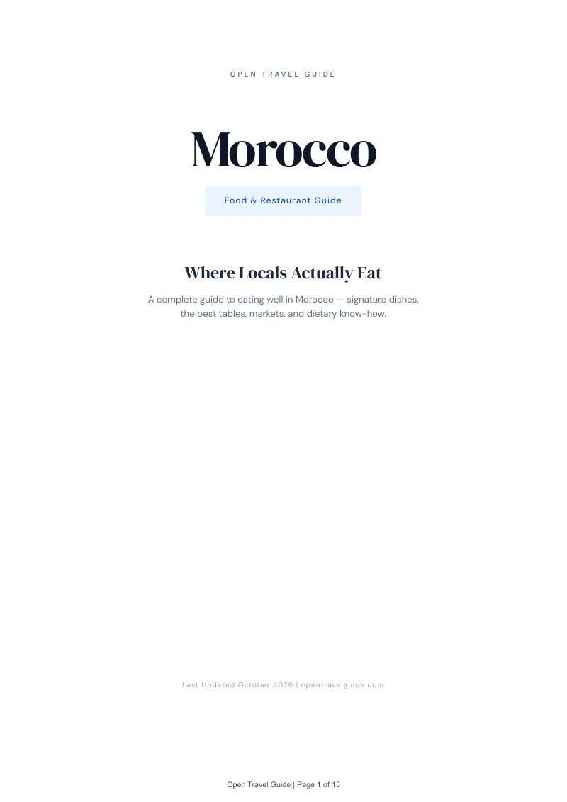 Morocco Food & Restaurant Guide: Cover