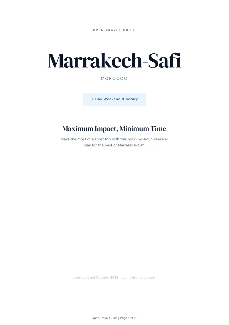 Marrakech Safi 3-Day Weekend Itinerary: Cover