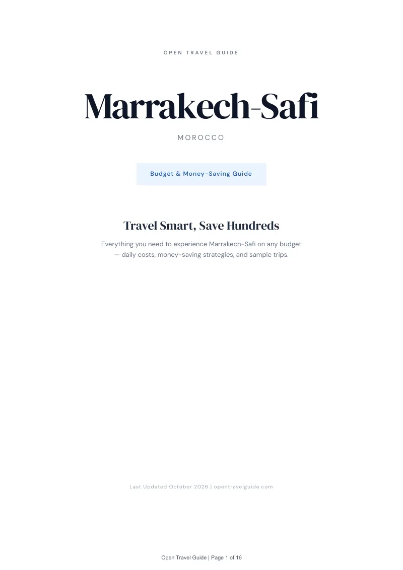 Marrakech Safi Budget & Money-Saving Guide: Cover