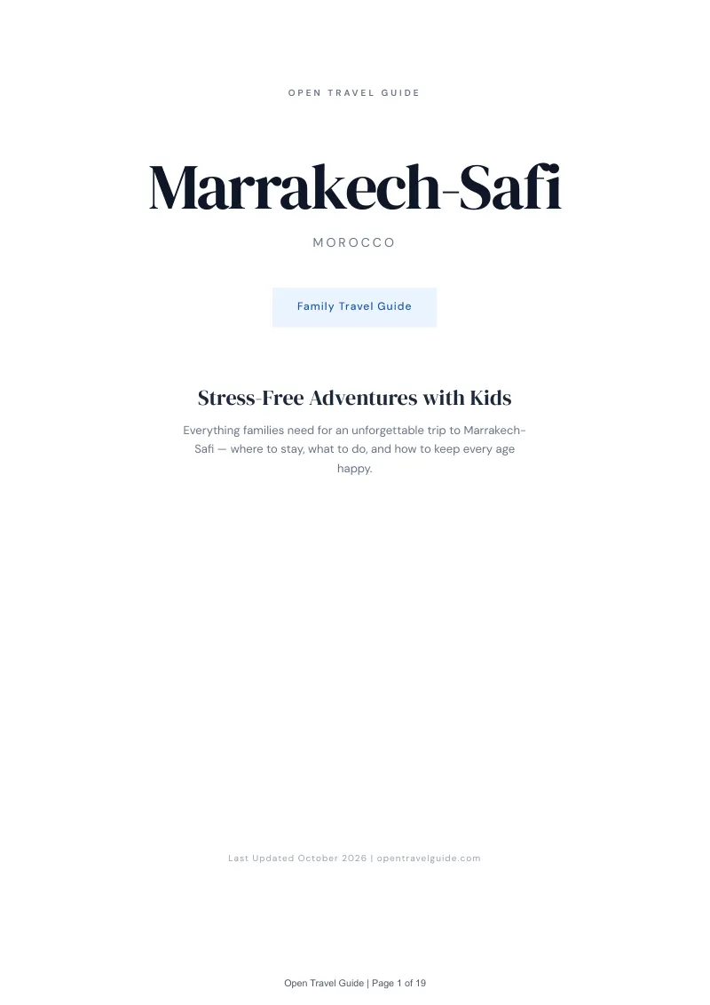 Marrakech Safi Family Travel Guide: Cover