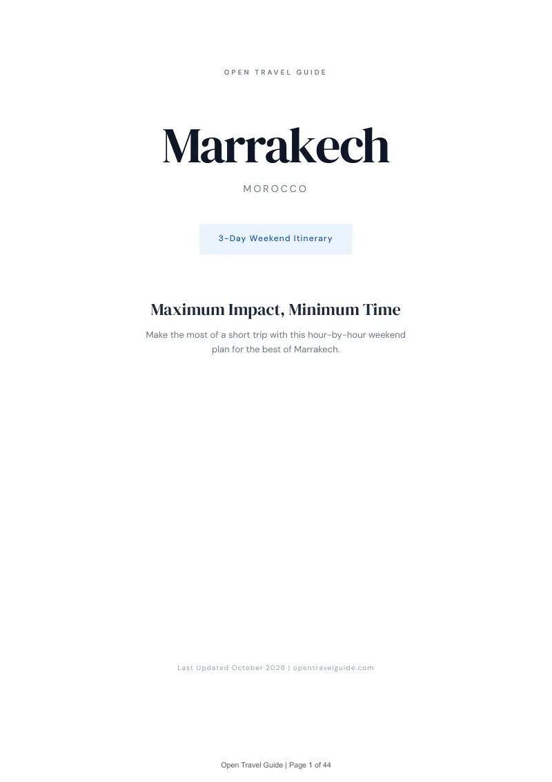 Marrakech 3-Day Weekend Itinerary: Cover