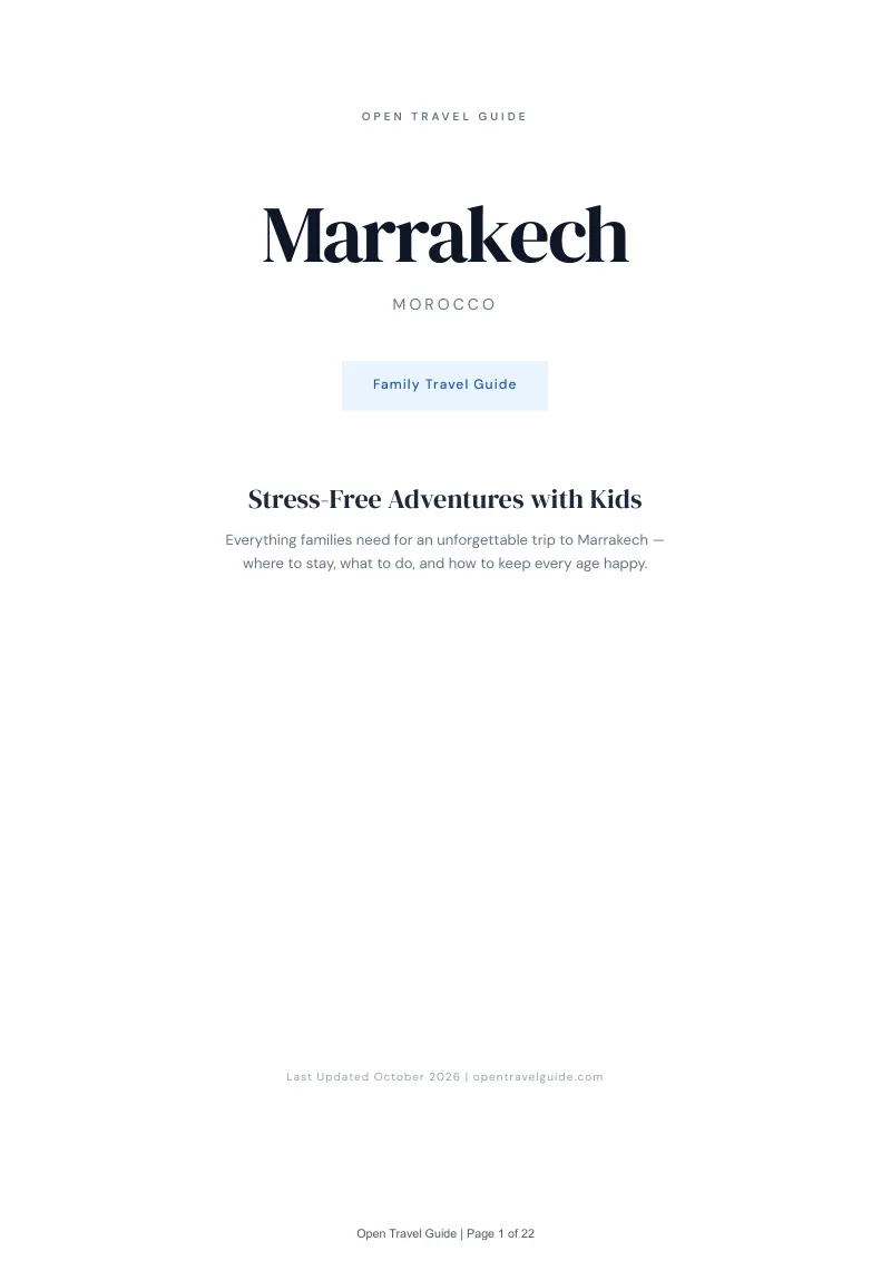 Marrakech Family Travel Guide: Cover
