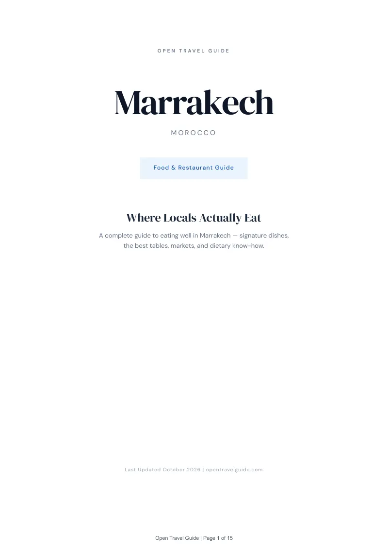 Marrakech Food & Restaurant Guide: Cover
