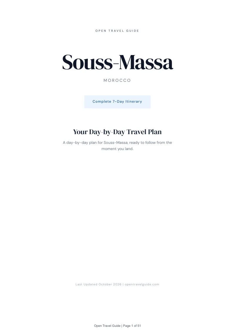 Souss Massa 7-Day Itinerary: Cover