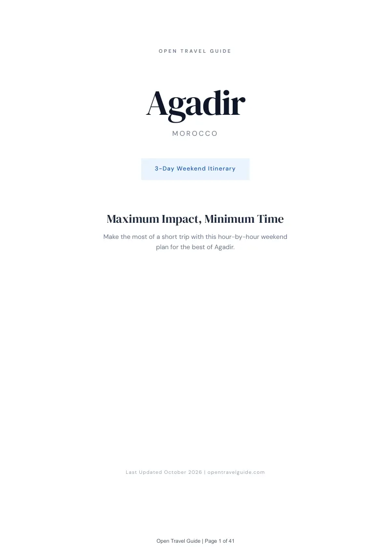 Agadir 3-Day Weekend Itinerary: Cover