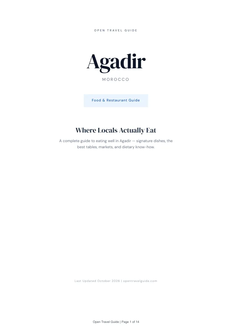 Agadir Food & Restaurant Guide: Cover