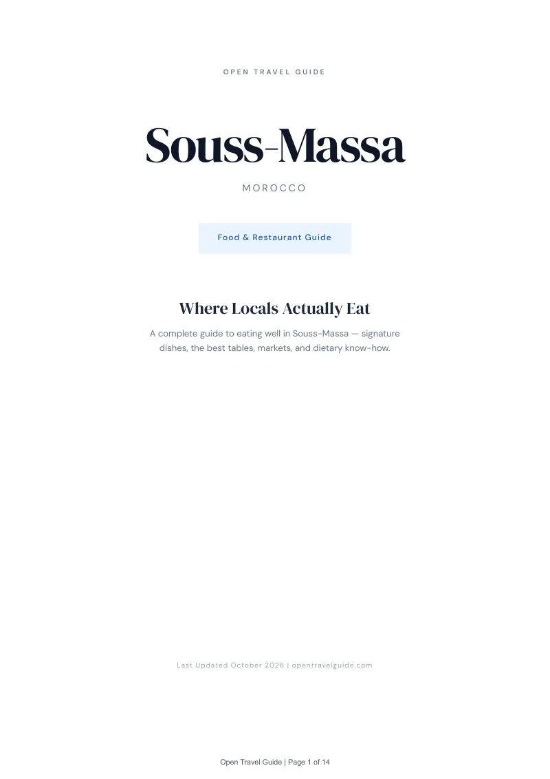 Souss Massa Food & Restaurant Guide: Cover