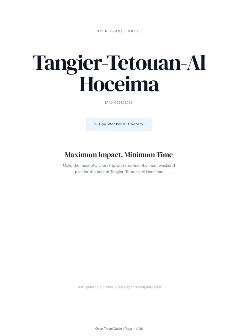 Tangier Tetouan Al Hoceima 3-Day Weekend Itinerary: Cover