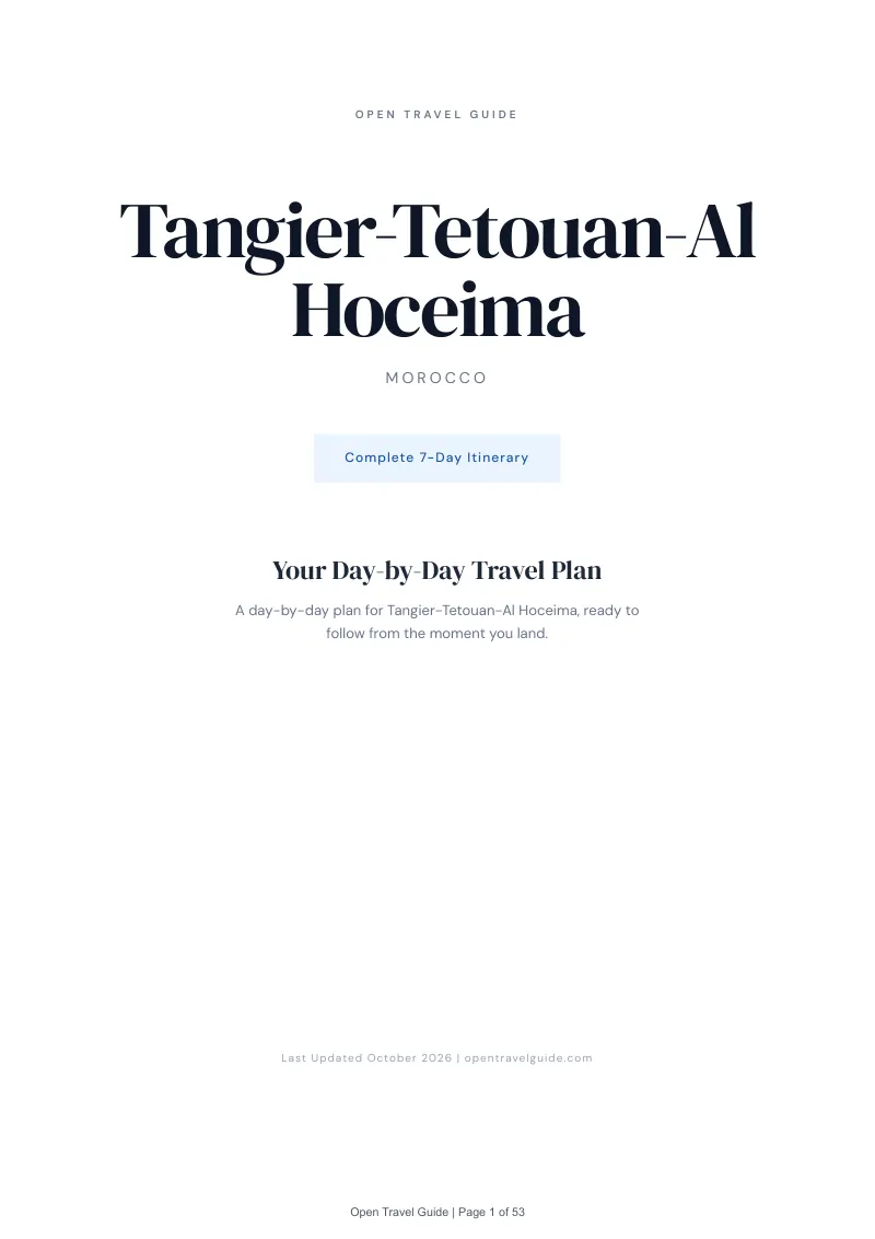 Tangier Tetouan Al Hoceima 7-Day Itinerary: Cover