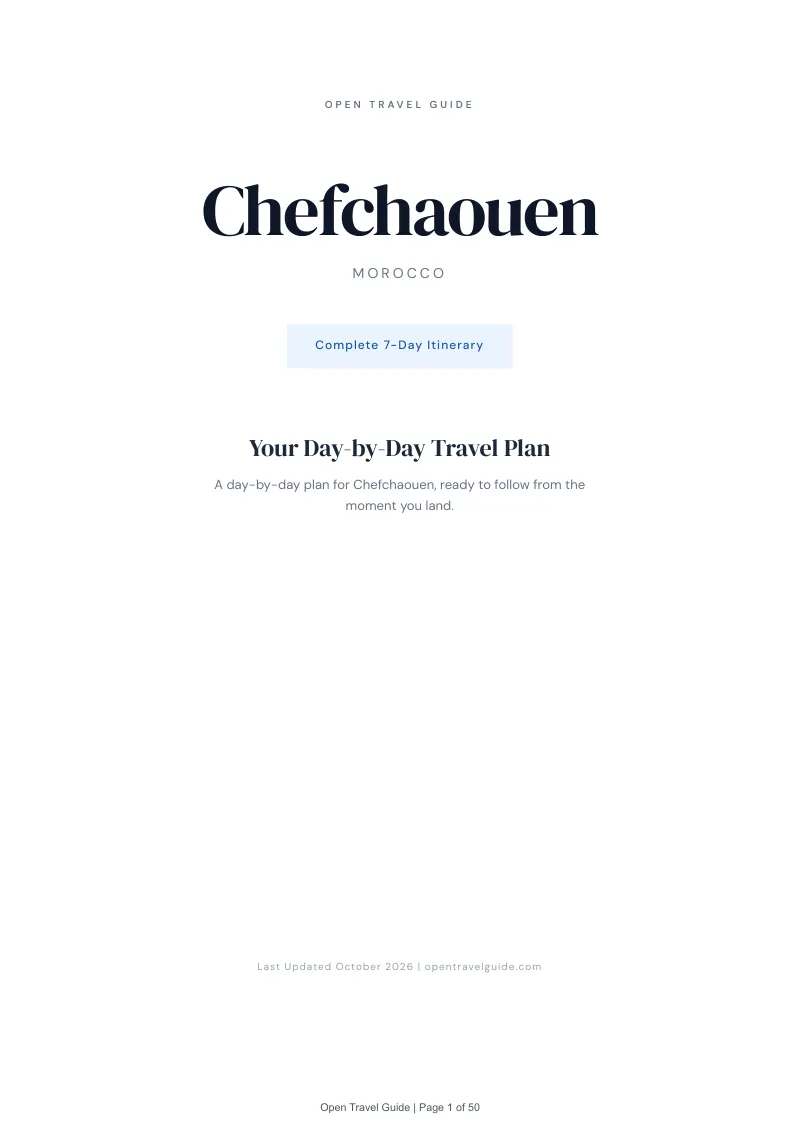 Chefchaouen 7-Day Itinerary: Cover