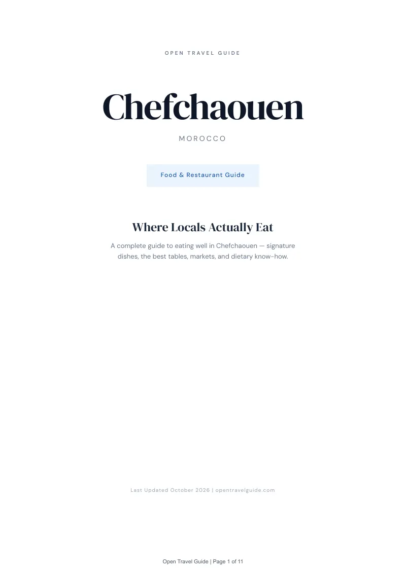Chefchaouen Food & Restaurant Guide: Cover