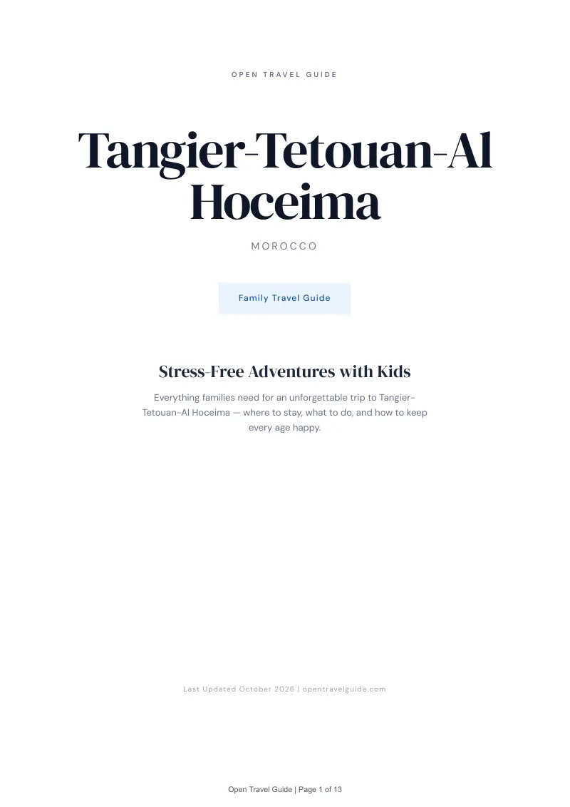 Tangier Tetouan Al Hoceima Family Travel Guide: Cover