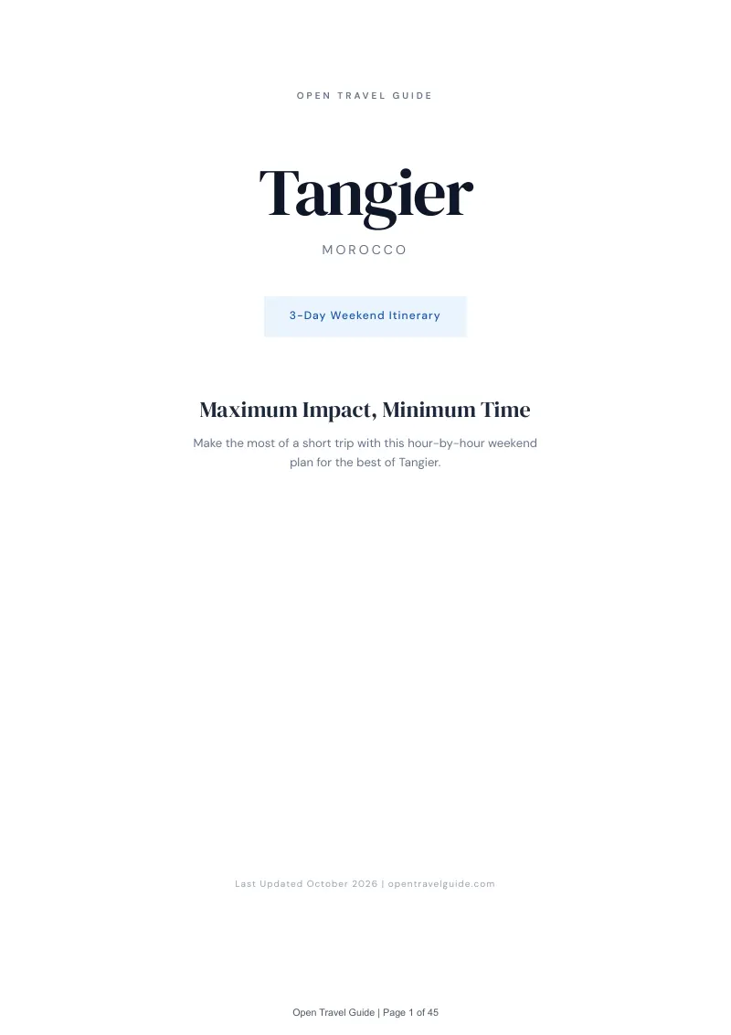 Tangier 3-Day Weekend Itinerary: Cover